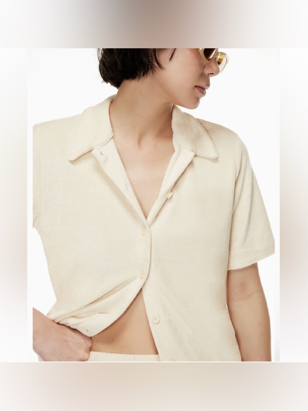 Wilfred Free By Aritzia Terry Button-Up Polo